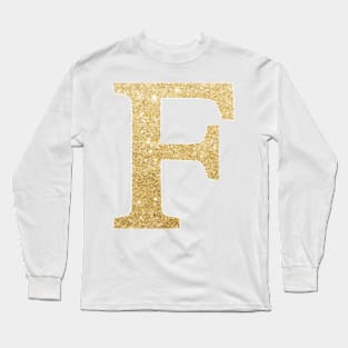 The Letter F Gold Metallic Long Sleeve T-Shirt